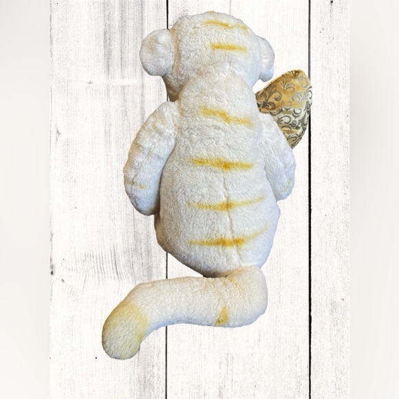 Disney Store 18” TIGGER Winnie the Pooh Christmas Cream Gold Bow Plush Toy - Picture 6 of 9